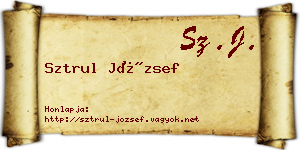 Sztrul József névjegykártya